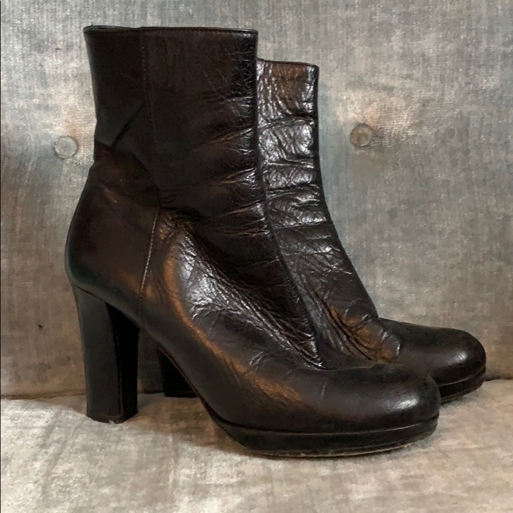 Prada Black Leather Boots 37 1/2